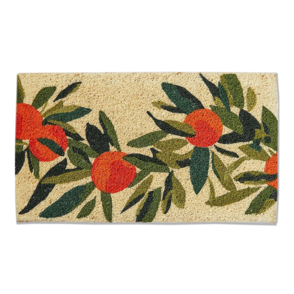 Citrus Grove Coir Door Mat - Natural Multicolor Everyday Doormat, 30" x 17" x 1", Easy to Clean by Shaking or Brushing