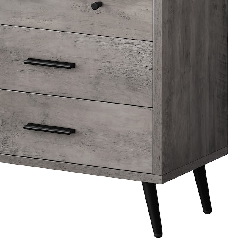 Rustic TV Stand for 65" TV, Entertainment Center with 6 Storage Drawers