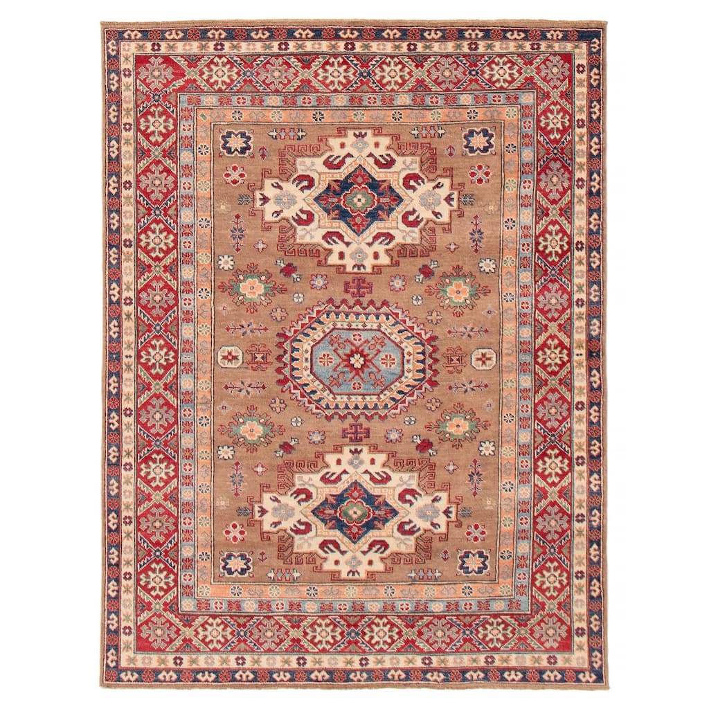 ECARPETGALLERY Hand-knotted Uzbek Ghazni Brown Wool Rug - 5'2 x 6'9