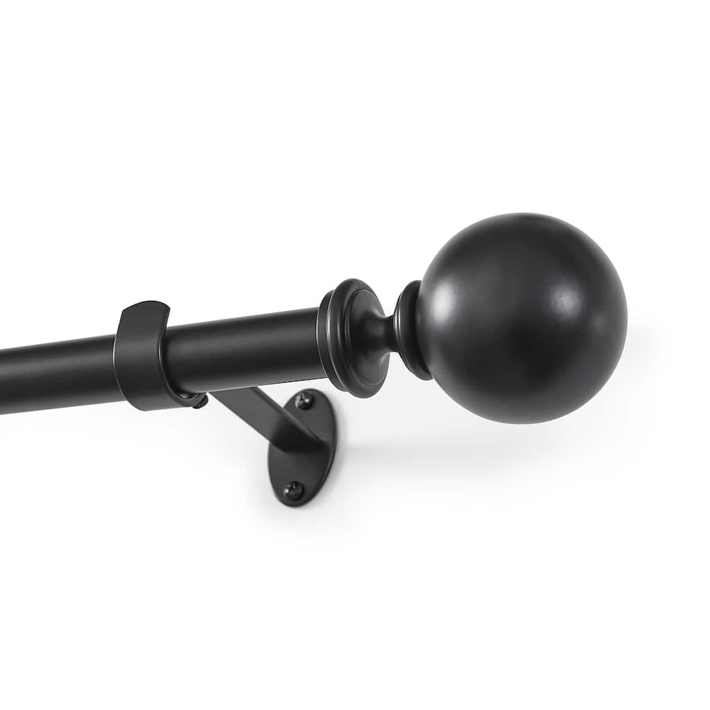 Threadmade Cordelia Single Curtain Rod with Globe Ball Finial