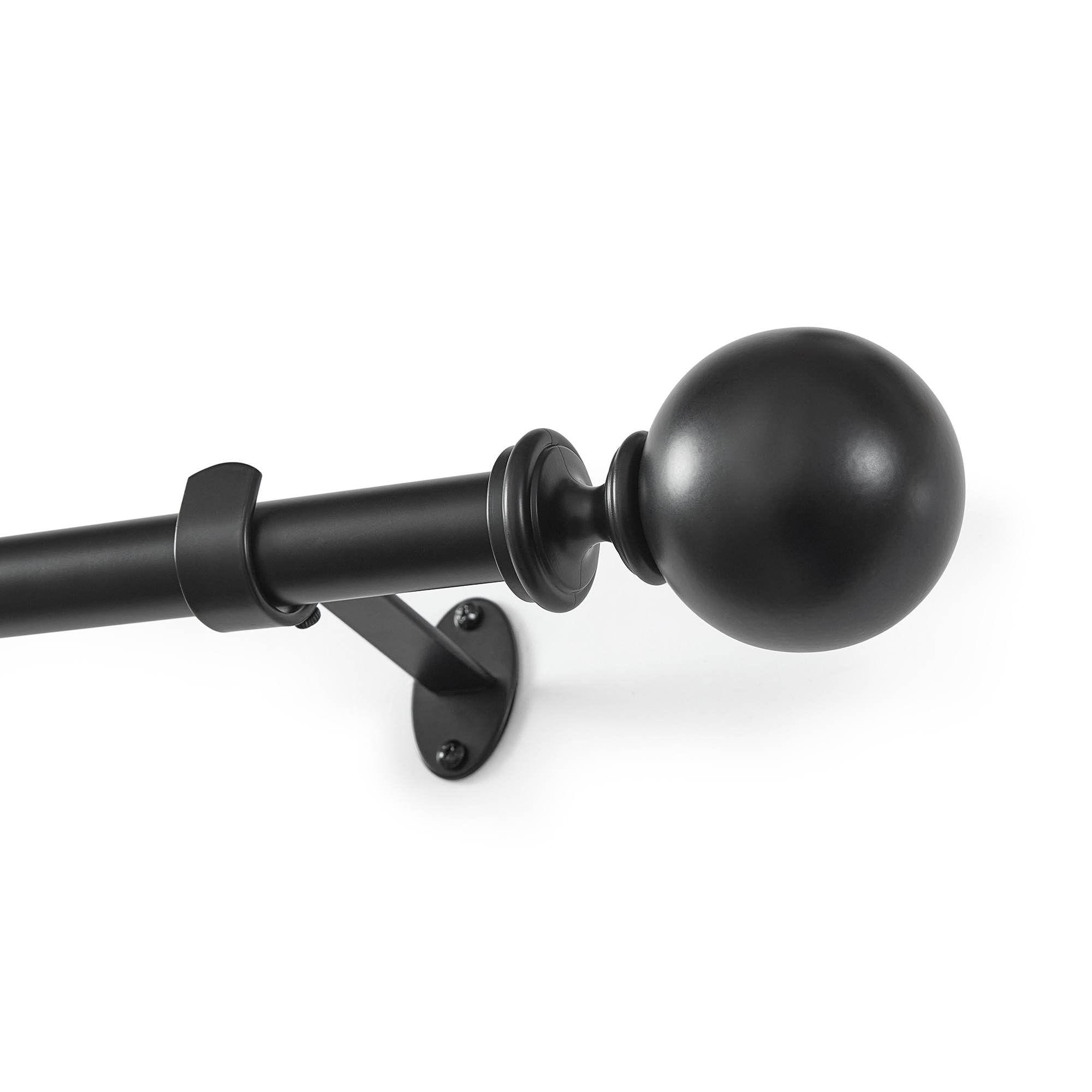 Threadmade Cordelia Single Curtain Rod with Globe Ball Finial