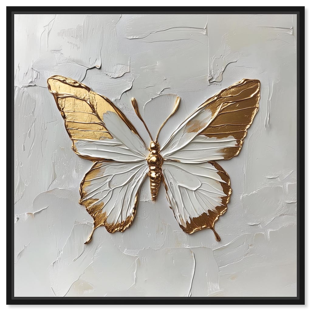 Simple Golden Butterfly Canvas by Art Remedy