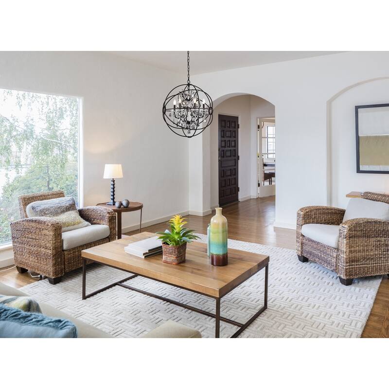 Royce Edge 6 light Dark Bronze Chandelier