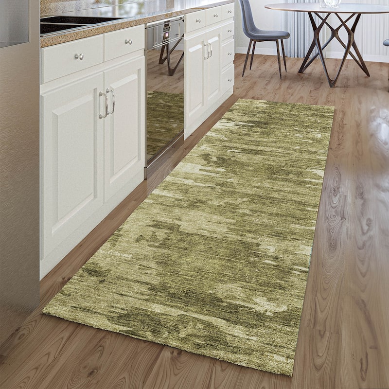 Premium Washable Super Soft Abstract Tear Mayfield Rug - Mocha - 2' 3" x 7' 6" - Runner