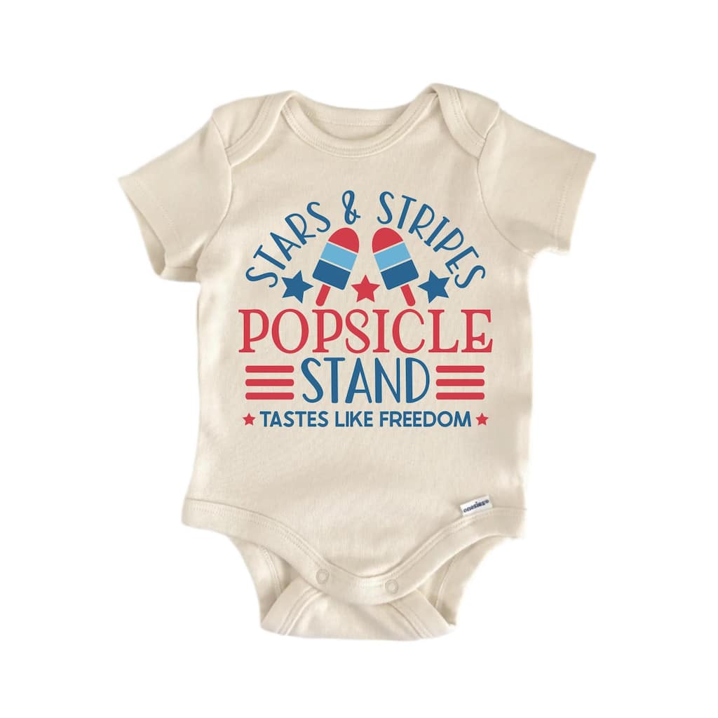 Popsicle Stand July 4th America - Baby Boy Girl Clothes Infant Bodysuit Funny Cute