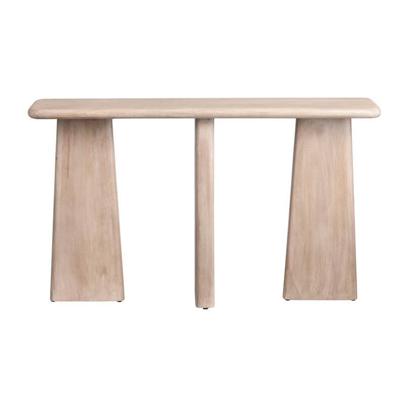 52 in. Tan Solid Wood Accent_Console_Sofa Table