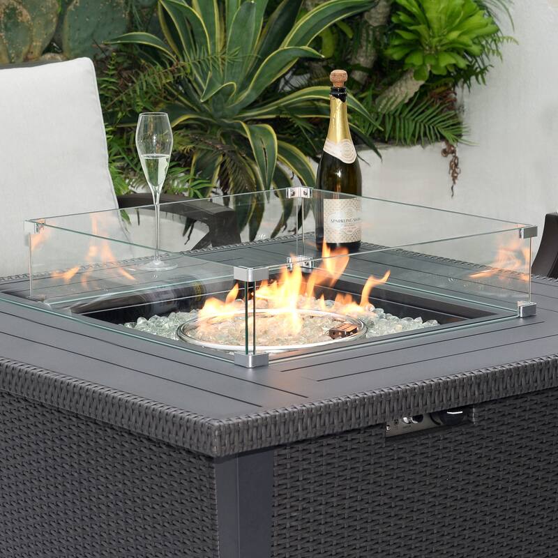 Fire Pit Tempered Glass Wing Guard, Multiple Sizes