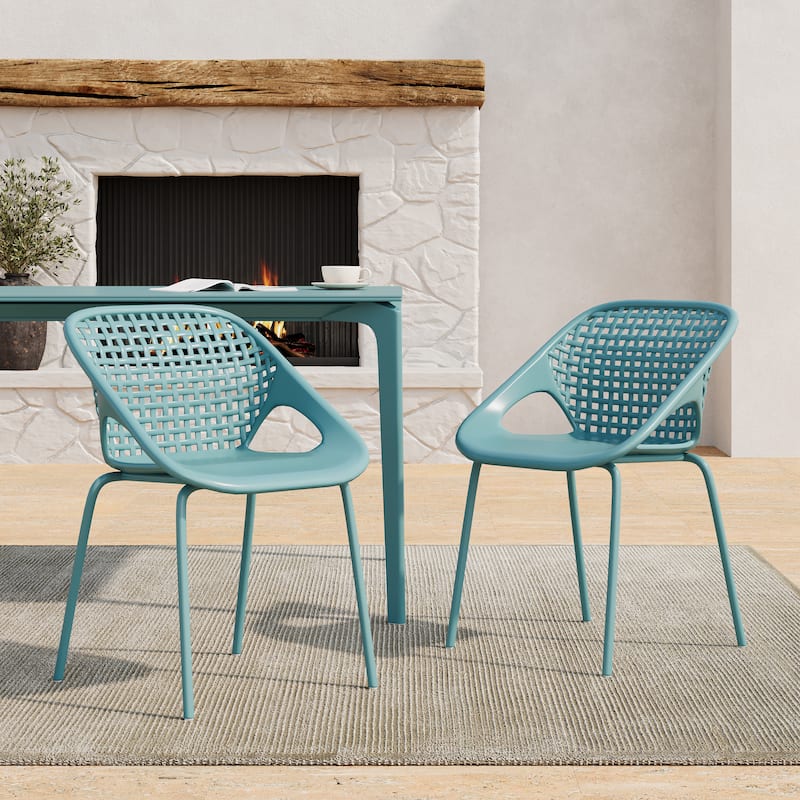 Christopher Knight Home - Arno Modern 3-Piece Outdoor & Indoor Patio Bistro Set with Dining Chairs & Compact Round Bistro Table