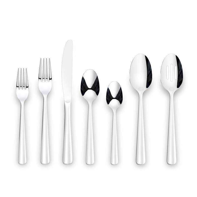 Ornative ALICJA Stainless Steel 42 Pieces Flatware Set with Buffet - 10.71" H x 14.37" W x 1.77" D
