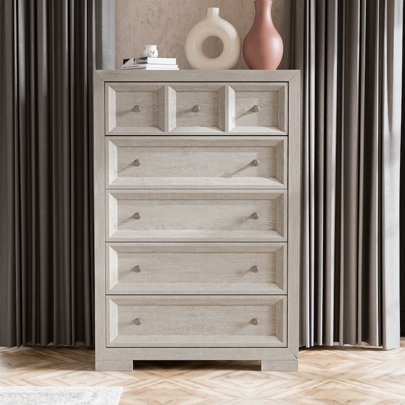 Furniture of America Durem Modern Classic Wood 5-Drawer Chest - Tawny Brown