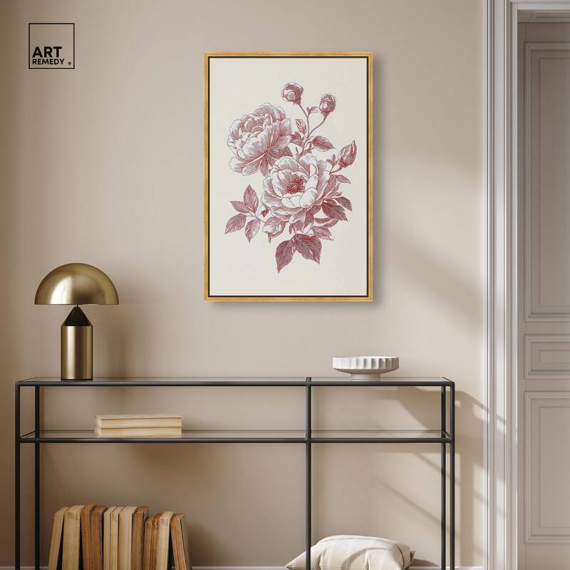 Breezy Red Pencil Blooms Canvas by Art Remedy