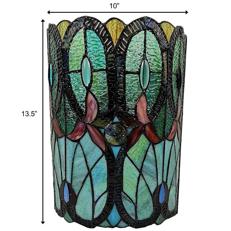 Tiffany Style Double-light Floral Wall Sconce AM247WL10B Amora Lighting