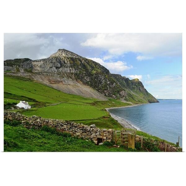 "Seascape of coast path at Trefor, wales" Poster Print