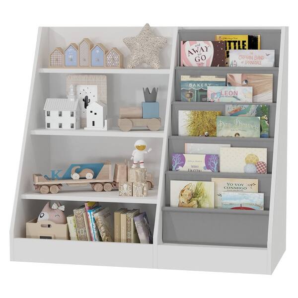 Toddler Bookshelf,Five Layer Sling Bookcase, Kids Wooden Bookshelf, Baby Storage Book Rack, Book And Toy Organizer Cabinet, For Bedroom, Toddler Room, Playroom, Nursery,Classroom ( Color : Bookshelf-b