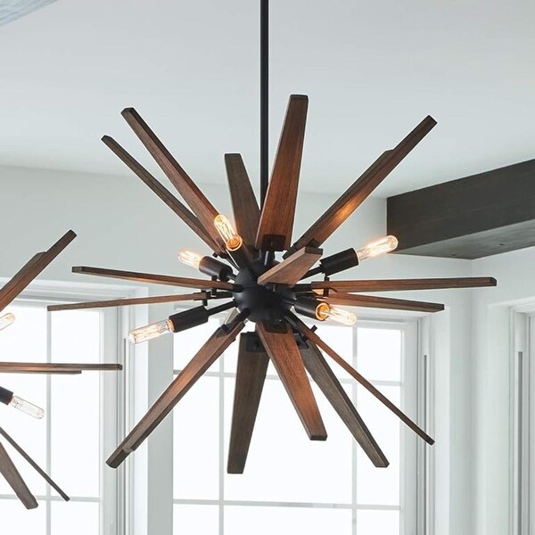 Lighting Thorne Chandelier 8 Light Wood in Contemporary Style Starburst Design N A On Sale Bed Bath Beyond 40195698
