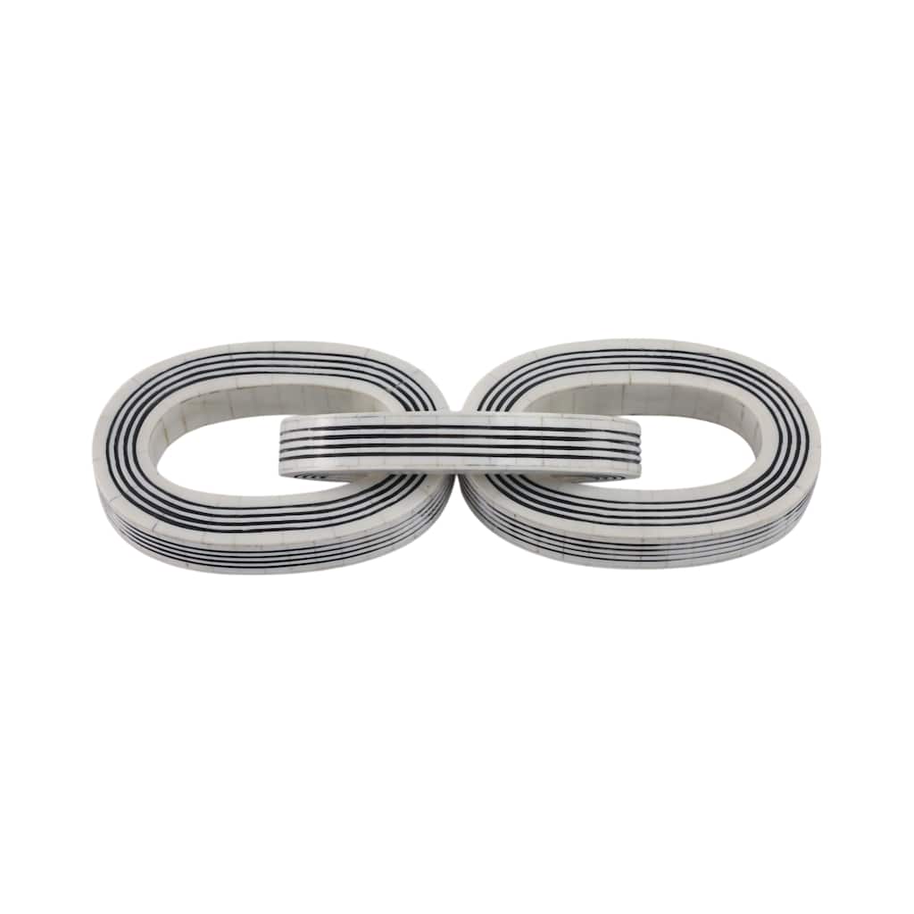 Resin Interlocking Chain Decorative Object for Home Decor - 1" Black - 15" x 5" x 1"