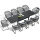 preview thumbnail 16 of 50, 5/7/11-Piece Set Outdoor Aluminum Extendable Patio Dining Set Rectangle Table with Rattan Chairs