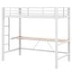 preview thumbnail 66 of 64, Gaming Loft Bed with RGB LED Light & USB Charge Station, Metal Loft Bed Frame w/Built-in Desk & Full-Length Guardrails