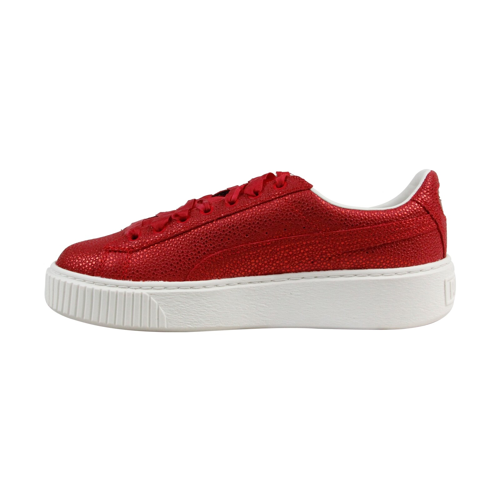 puma red platform sneakers