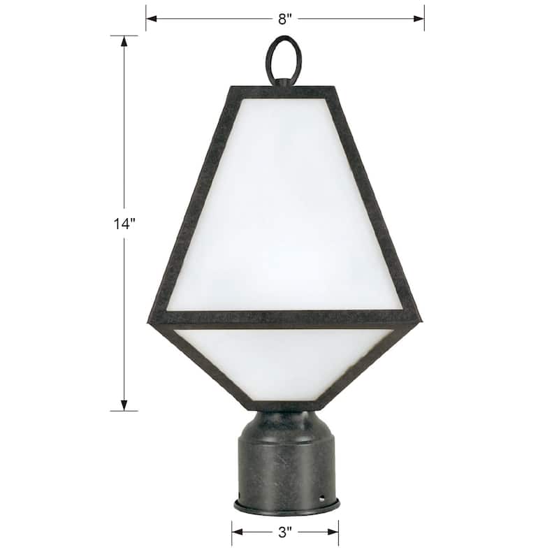Brian Patrick Flynn for Crystorama Glacier Outdoor 1 Light Post - 8'' W x 15.5'' H