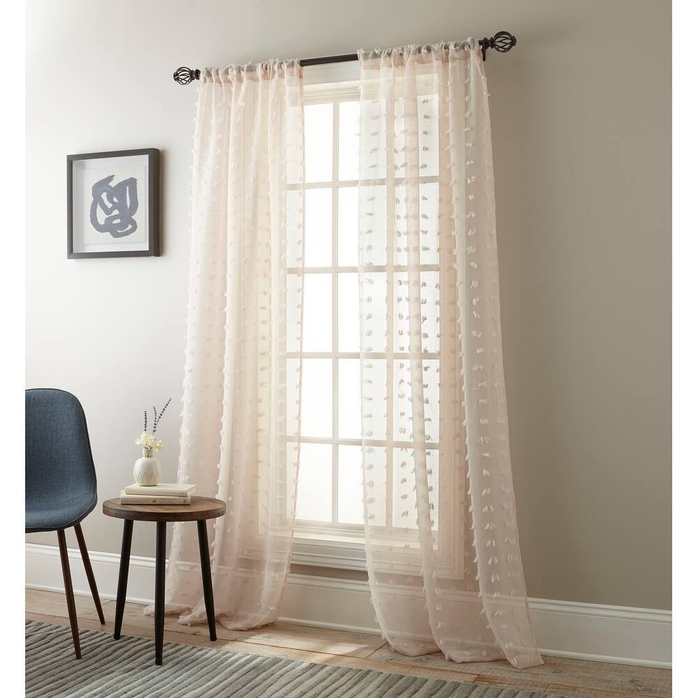 Grand Avenue Linda Sheer Window Curtain Panel Pair