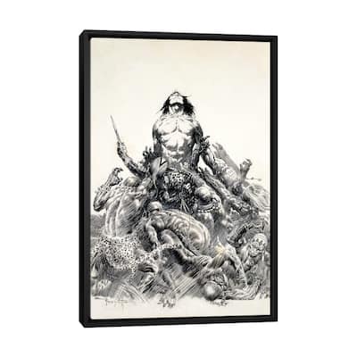 iCanvas "Ape Man" by Frank Frazetta Framed