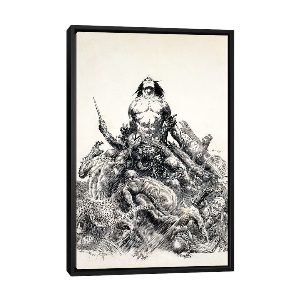 iCanvas "Ape Man" by Frank Frazetta Framed