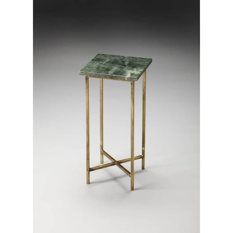 Handmade Green Iron and Marble Handmade Scatter Table (India)