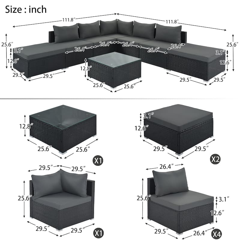 8-Pieces Outdoor Patio Furniture Sets