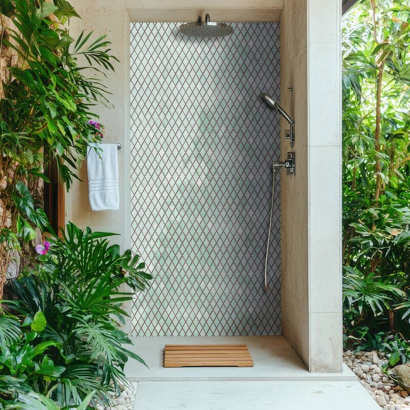 Merola Tile Hudson Kite Mint Green 10-1/8" x 11-3/4" Porcelain Mosaic Floor and Wall Tile - Case (10 Tiles)