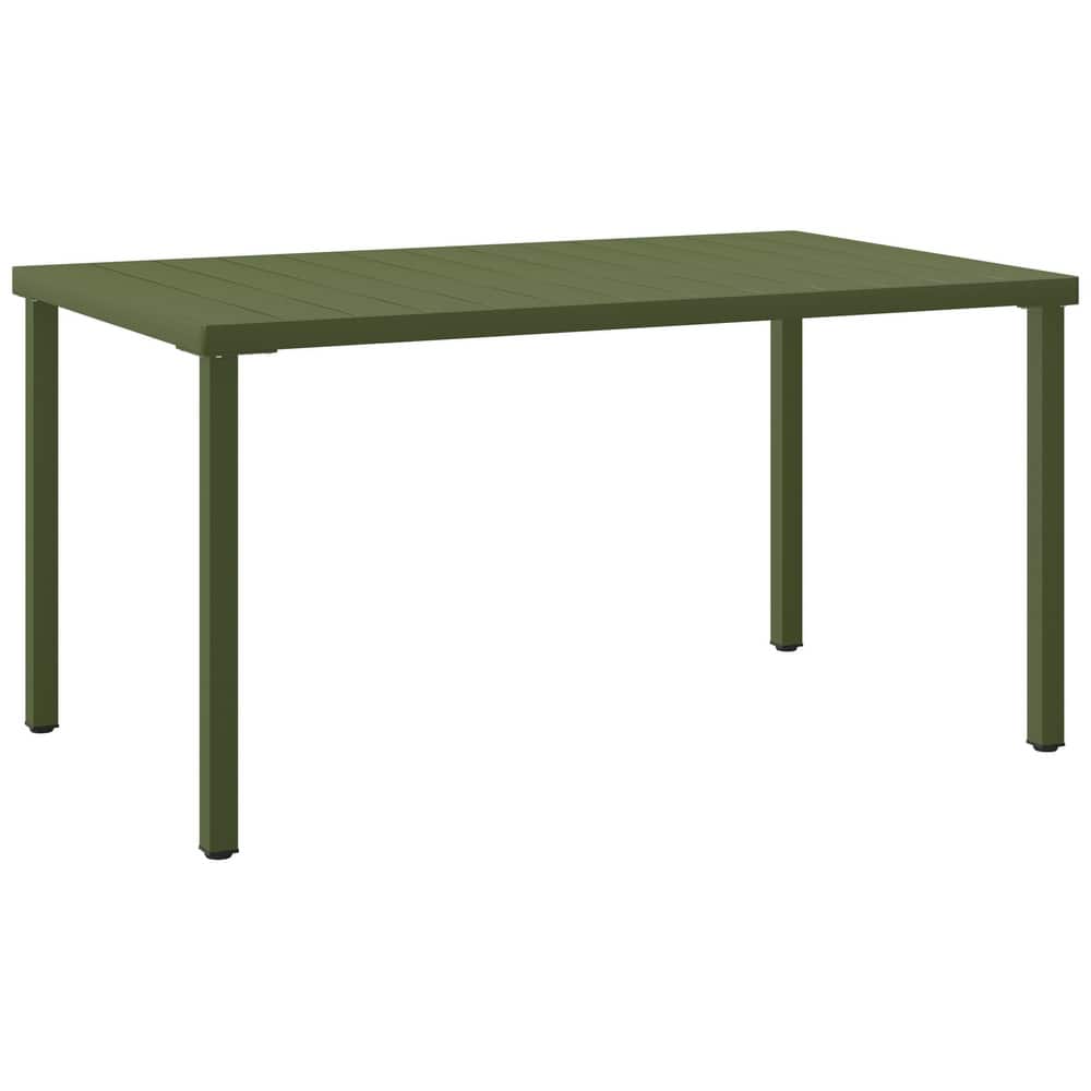 Frond and Form 59 Inch By 35.4 Inch Outdoor Steel Rectangular Dining Table