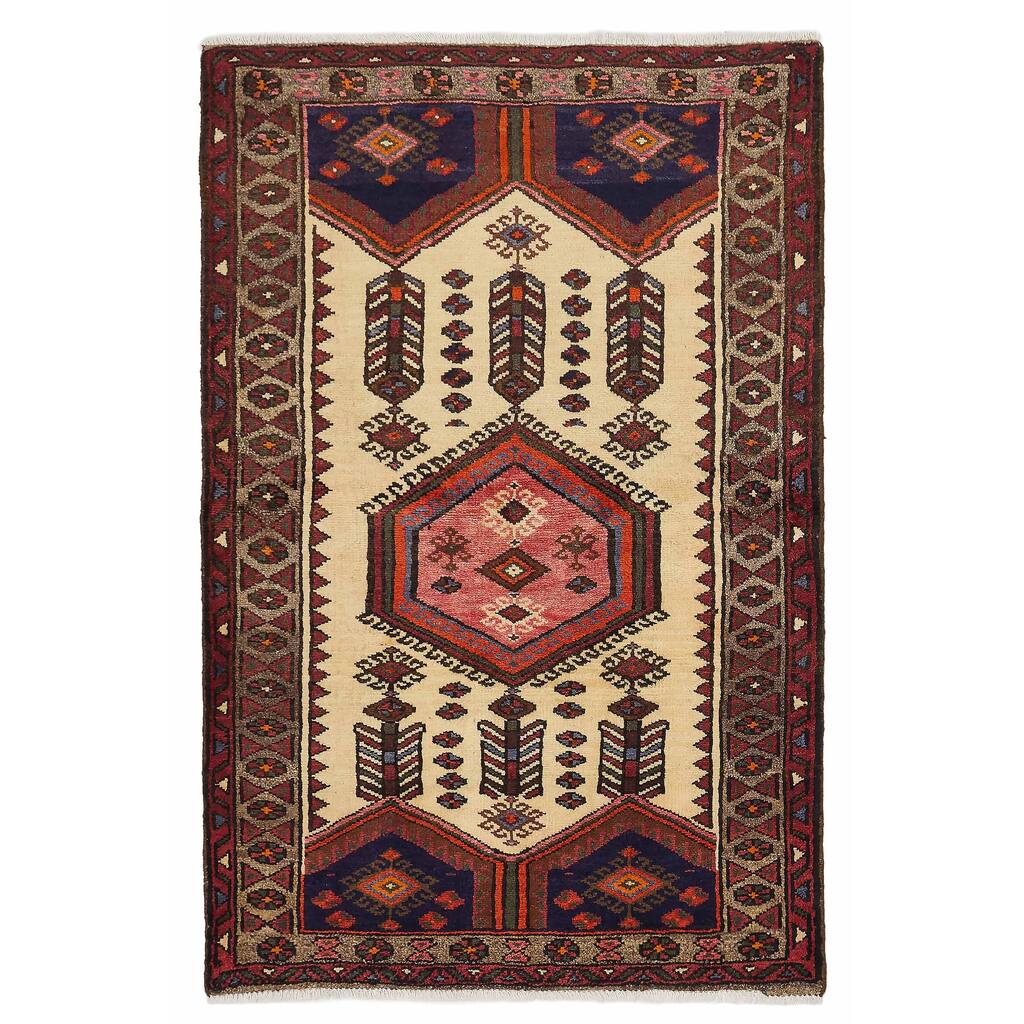 ECARPETGALLERY Hand-knotted Anadol Cream Wool Rug - 3'5 x 5'2