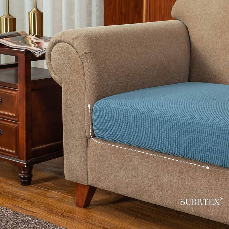Subrtex Stretch Loveseat Cushion Cover Textured Grid Furniture Covers