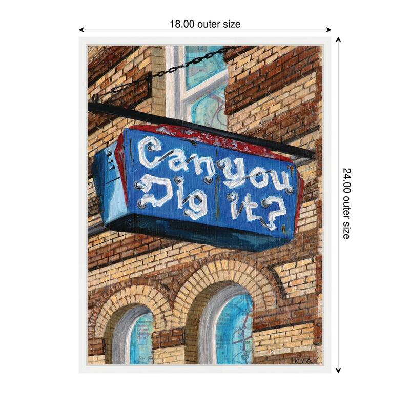 Kate and Laurel Can You Dig It by Krista V. Allenstein Framed Canvas Wall Art Print