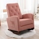 preview thumbnail 2 of 30, Baby Room High Back Rocking Chair Nursery Chair , Comfortable Rocker Fabric Padded Seat ,Modern High Back Armchair