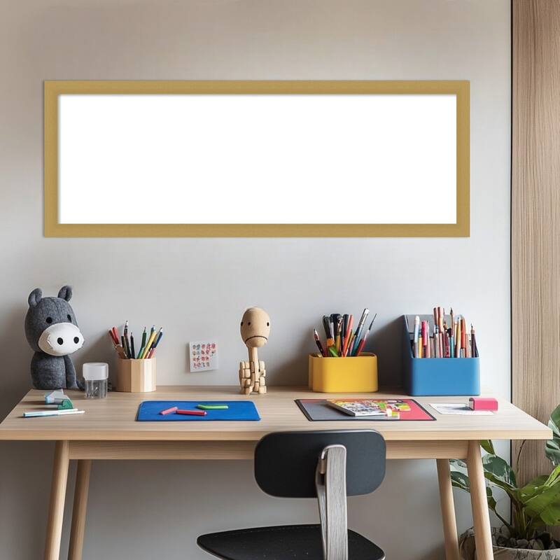 Amanti Art Grace Brushed Gold Narrow Framed Dry Erase Magnetic Board