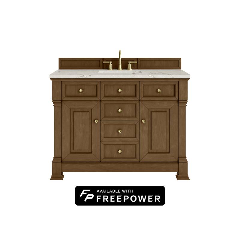 Brookfield 48" Single Vanity, Honey Oak w/FreePower Wireless Charger