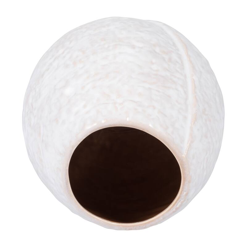 Sagebrook Home Ceramic Ivory Round Textured Round Vase