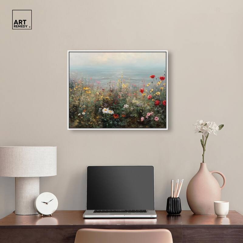 Misty Ocean Field I Canvas by Art Remedy