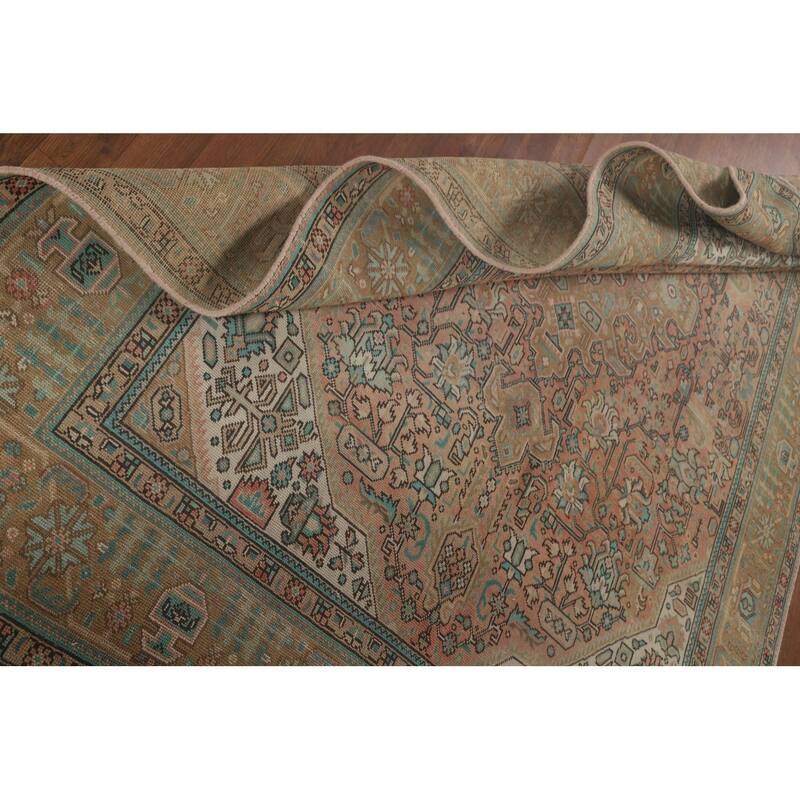 Distressed Tabriz Persian Vintage Rug Bedroom Handmade Wool Carpet - 6'10" x 9'8"
