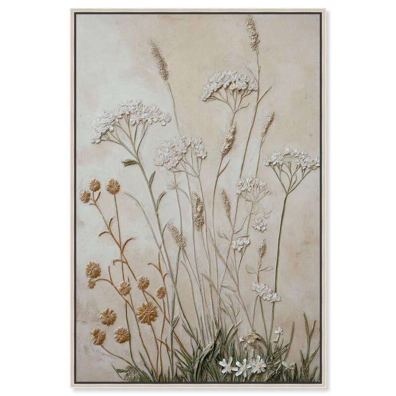 Plaster Petal Panorama Canvas by Art Remedy - Silver - 36" x 54"