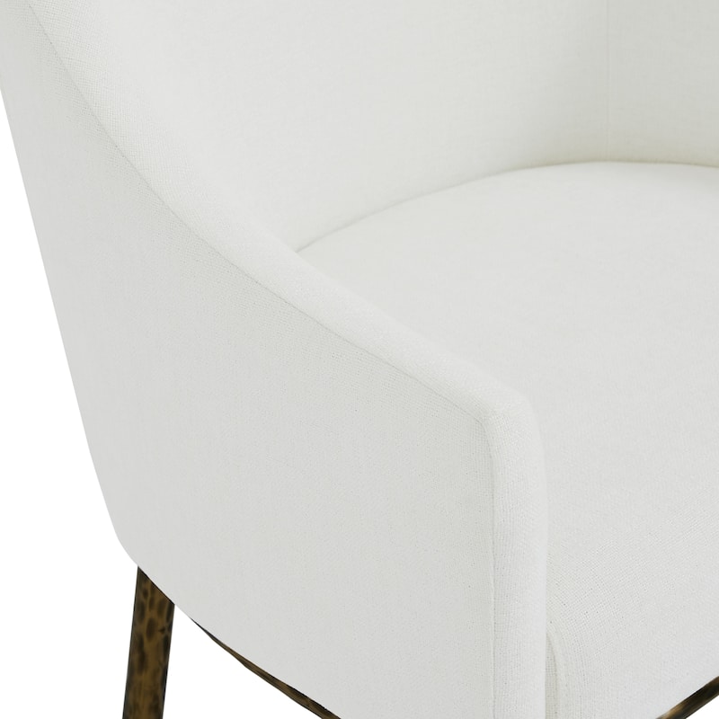 Christopher Knight Home - Ameson Artisan Upholstered Dining Chairs Set with Amrest, Hammered Metal Legs & Padded Seat