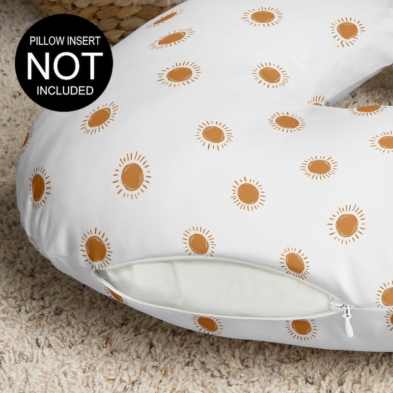 Sweet Jojo Designs Orange White Boho Sun Boy Girl Gender Neutral Nursing Breastfeeding (Pillow Cover Pillow Not Included) Orange