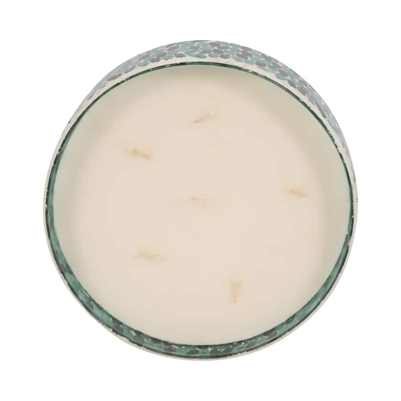 Sagebrook Home Glass, 8" 49 Oz Crackled Bowl Scented Candle, 3"H - 8" x 8" x 3"