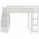 preview thumbnail 8 of 20, Loft Bed with Shelves, Storage Staircase, Small Wardrobe & White LED Light