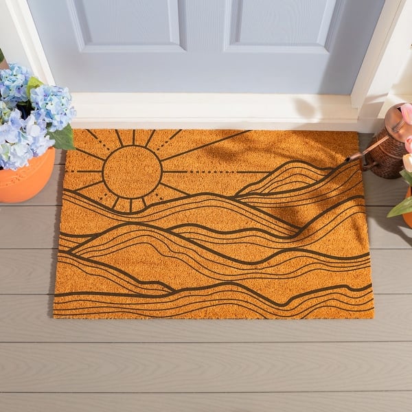 slide 2 of 4, Southwest Sunrise Coir Door Mat, 36" x 24" - 36" x 24"