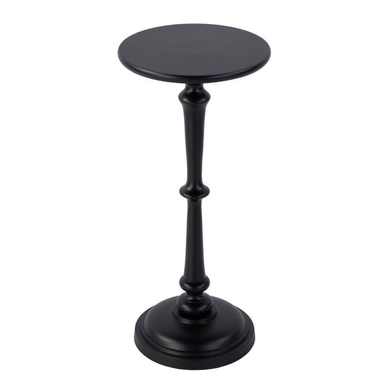 Alisa 10 in. W Round All Metal Pedestal Base End Table - Bronze