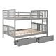 preview thumbnail 8 of 21, Full over Full Functional Bunk Bed With Drawers and Ladder for Bedroom