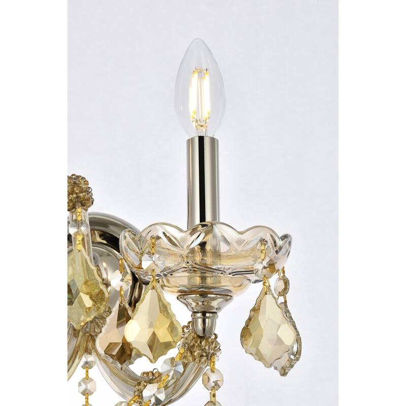 Fleur Illumination Collection Wall Sconce D:12in H:16in E:8.5in Lt:2 Golden Teak Finish