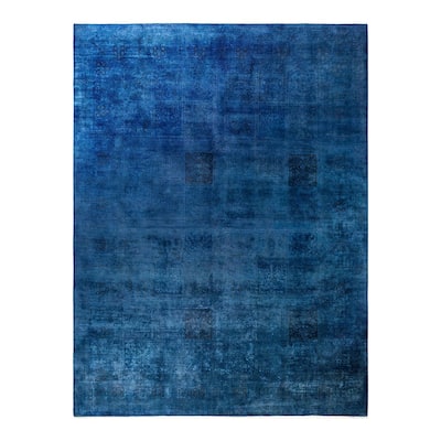 Contemporary Overdyed Wool Hand Knotted Area Rug - 10' 2" x 13' 6"